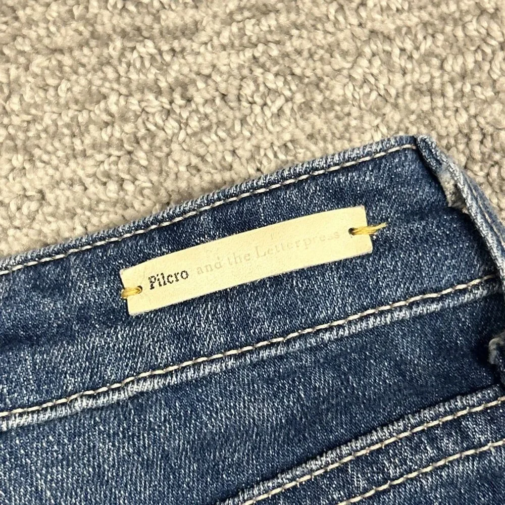 Anthropologie Pilcro Jean Shorts Womens 32 Denim Bermuda Stretch Pockets 36x7 - Picture 7 of 7